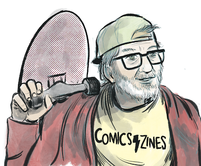 a drawing of Scott in the style of the hello fellow kids meme